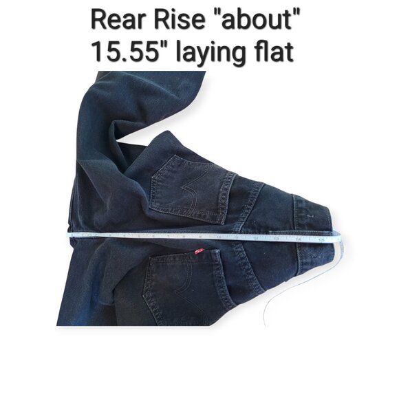 Levis Ribcage Wide Leg Jeans Black Size 25 Super High Rise Vintage Fit - Picture 10 of 16